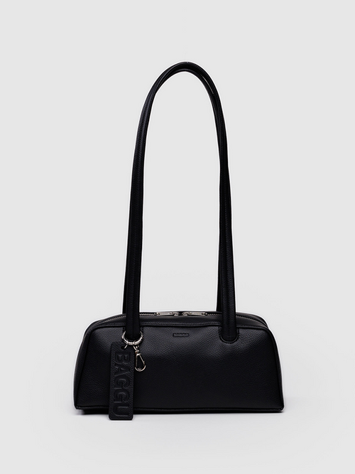 Small Recycled Leather Bowler Bag: Black (FINAL SALE)
