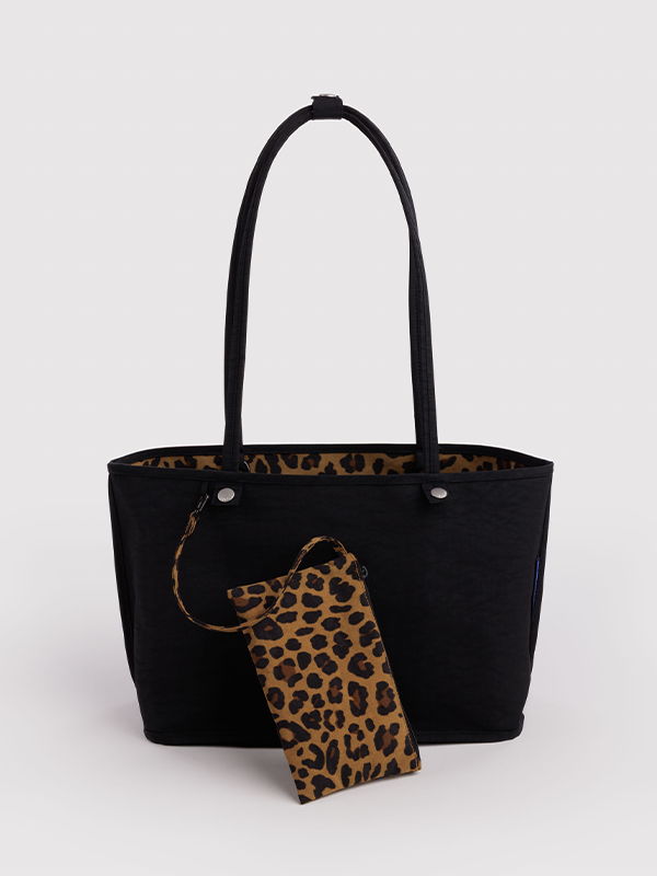 Medium Nylon Reversible Tote: Leopard Mix