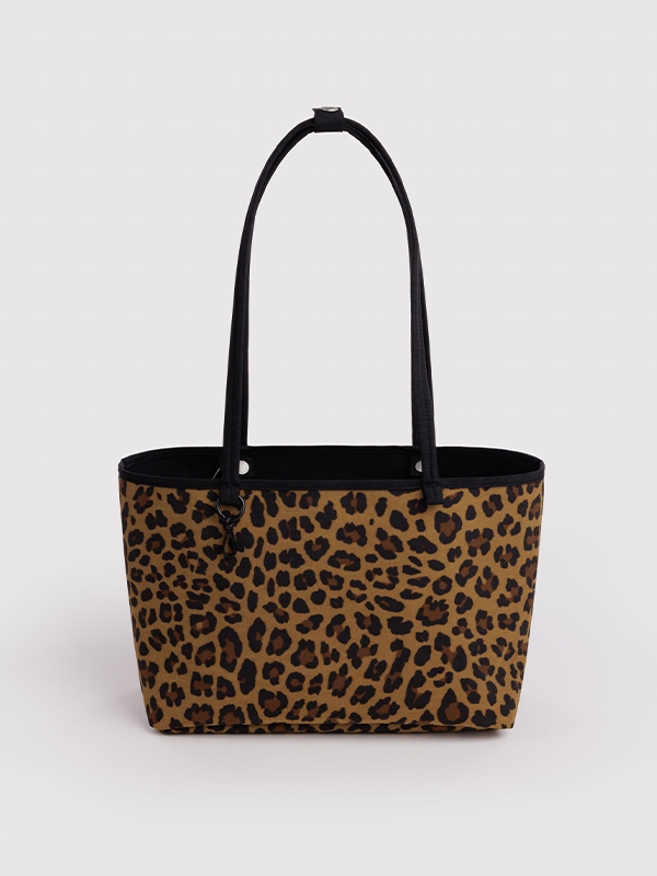 Medium Nylon Reversible Tote: Leopard Mix