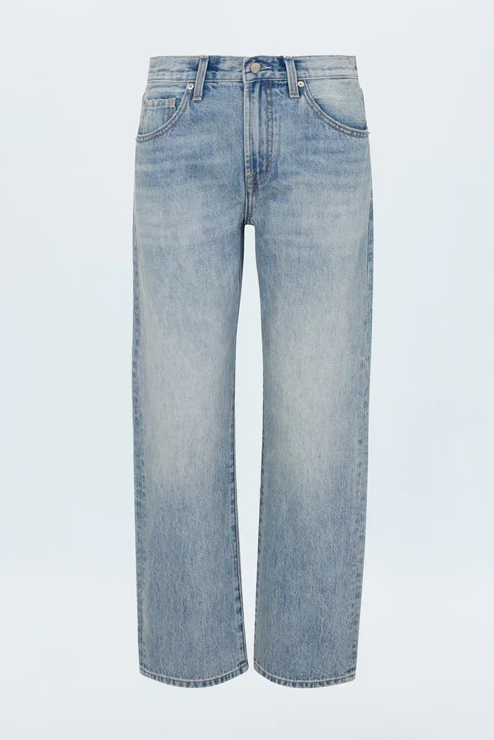 Lexi Mid Rise Bowed Straight- Bowie