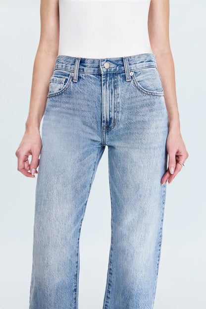 Lexi Mid Rise Bowed Straight- Bowie