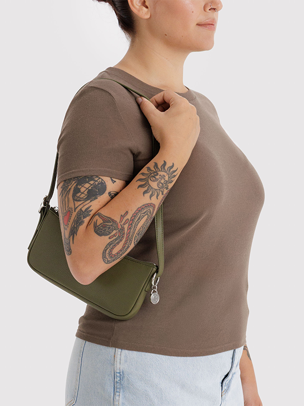 Recycled Leather Pochette: Loden (FINAL SALE)