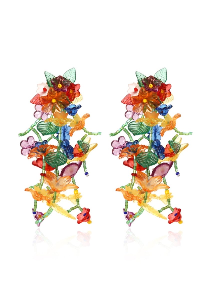 Long Flower Tassel Earbob Earrings