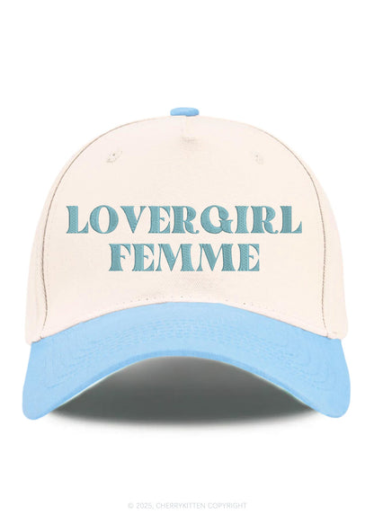 Embroidered Lovergirl Femme Pride Y2K Color Block Baseball Cap Cherrykitten