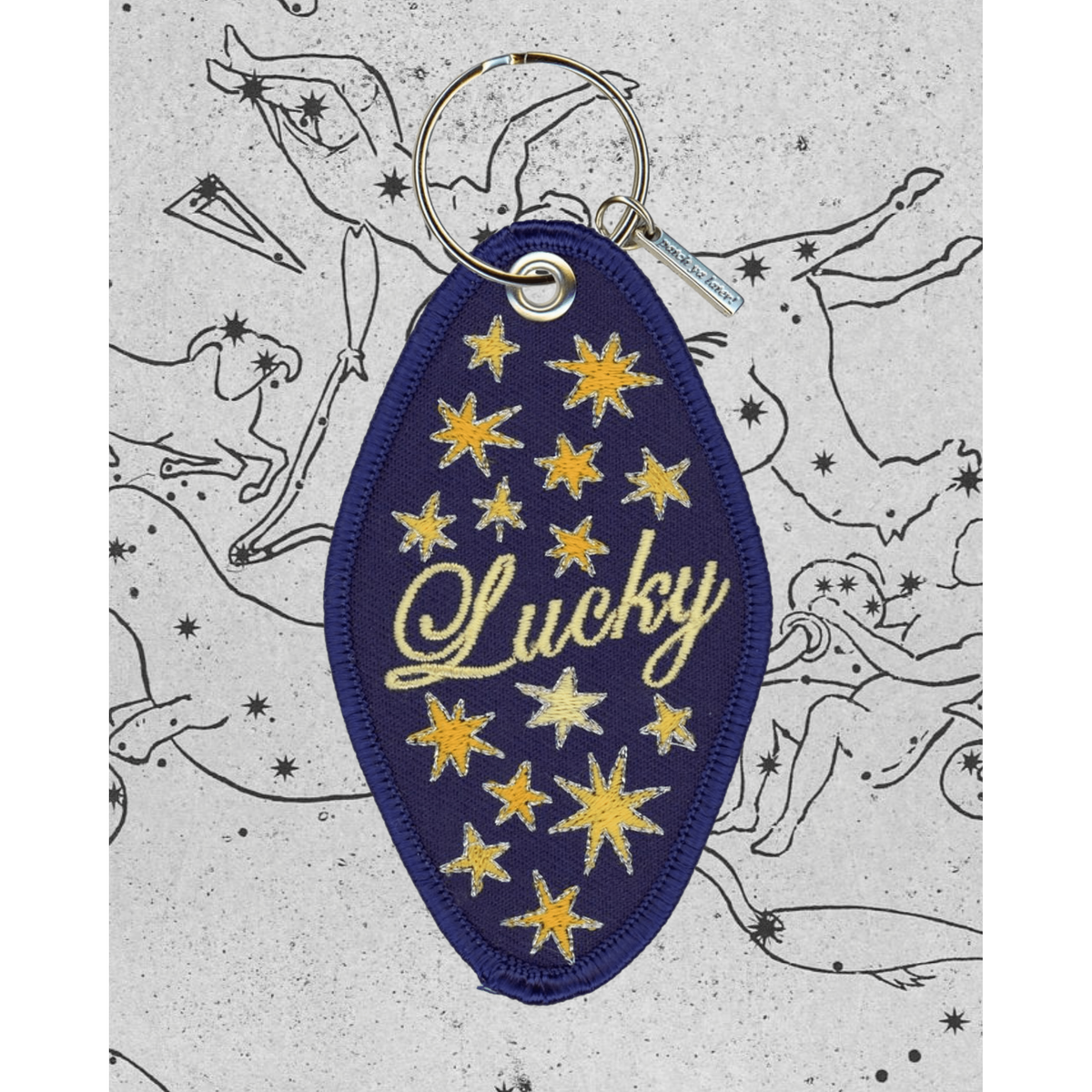 Lucky Star Embroidered Keychain