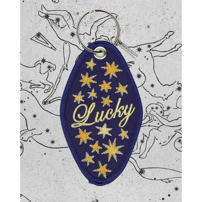 Lucky Star Embroidered Keychain