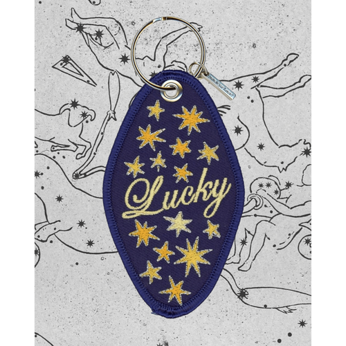 Lucky Star Embroidered Keychain