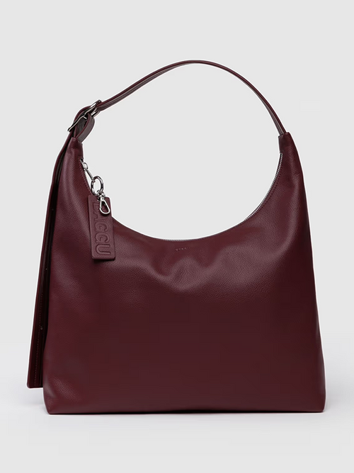 Medium Recycled Leather Shoulder Bag: Mahogany (FINAL SALE)