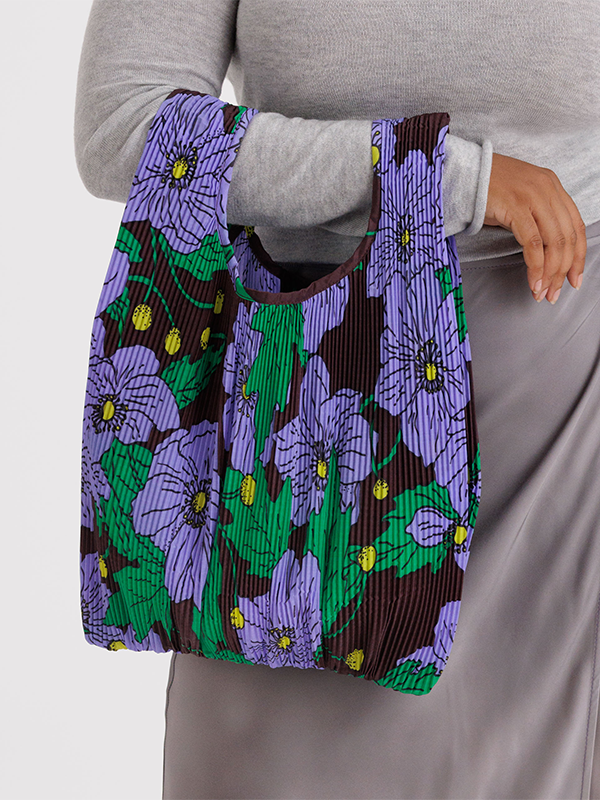 Pleated Baggu: Maroon Poppy (FINAL SALE)