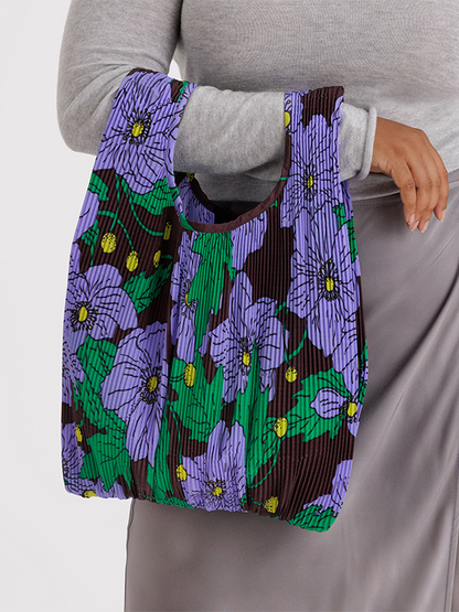 Pleated Baggu: Maroon Poppy (FINAL SALE)