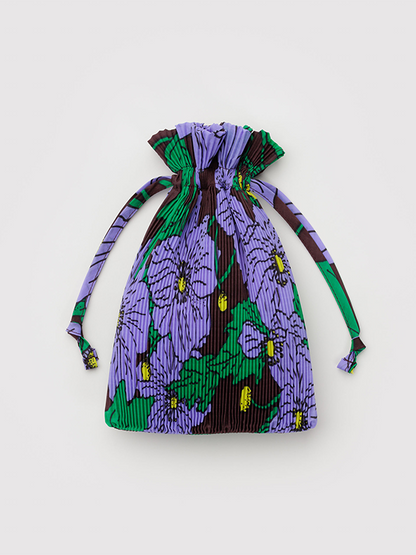 Pleated Baggu: Maroon Poppy (FINAL SALE)