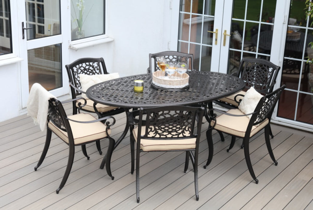Ballygowan 6 Seat Set, Oval Table & Lazy Susan (Bronze)