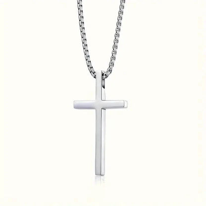 Men's Fashion Stainless Steel Cross Pendant Necklace
