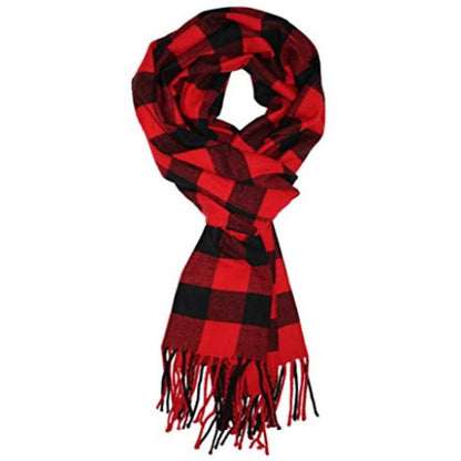 Men's Scarves Classic Arrival Winter Plaid Scarf Tassel Edge