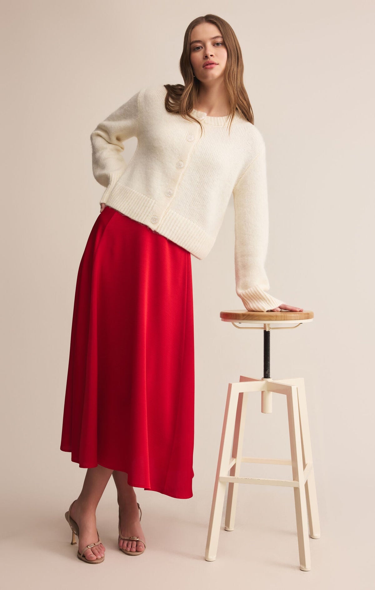 Northpointe Midi Skirt Festive Red