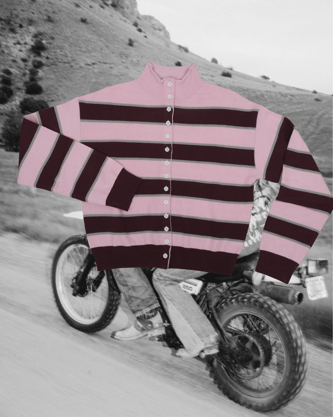 Claude Cardigan - Pink & Burgundy