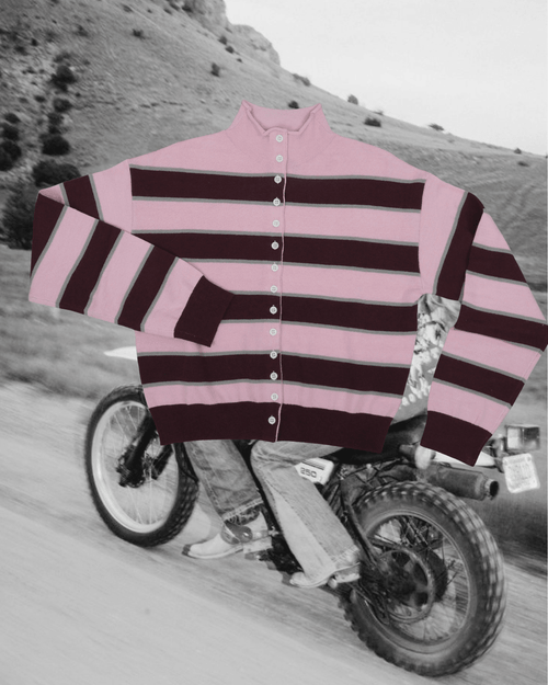 Claude Cardigan - Pink & Burgundy