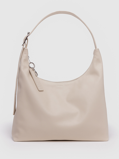 Medium Recycled Leather Shoulder Bag: Stone (FINAL SALE)