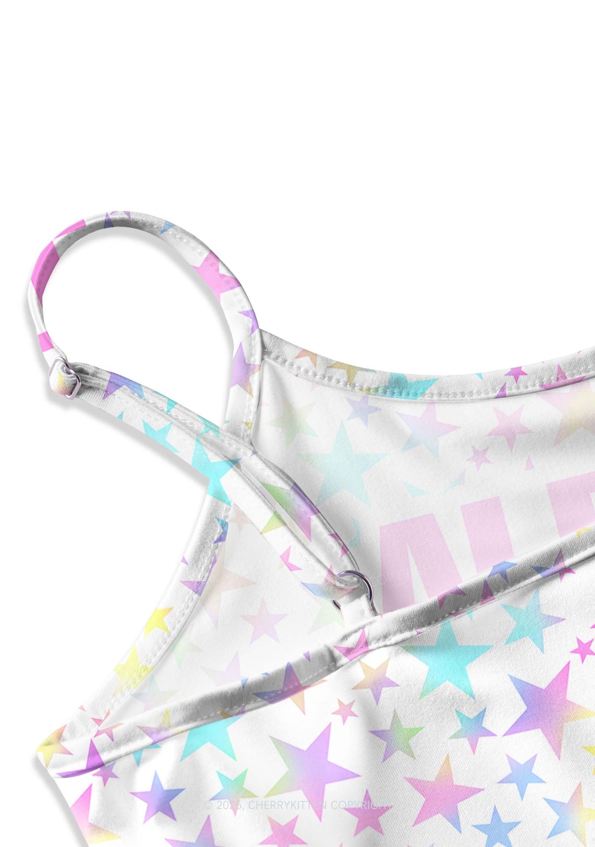 Pastel Star Alpha Male Y2K Print Slip Dress Cherrykitten