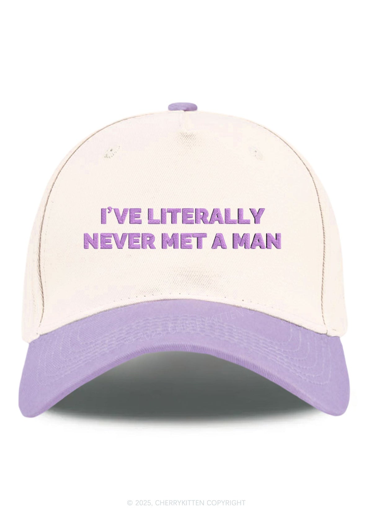 Embroidered Never Met A Man Pride Y2K Color Block Baseball Cap Cherrykitten