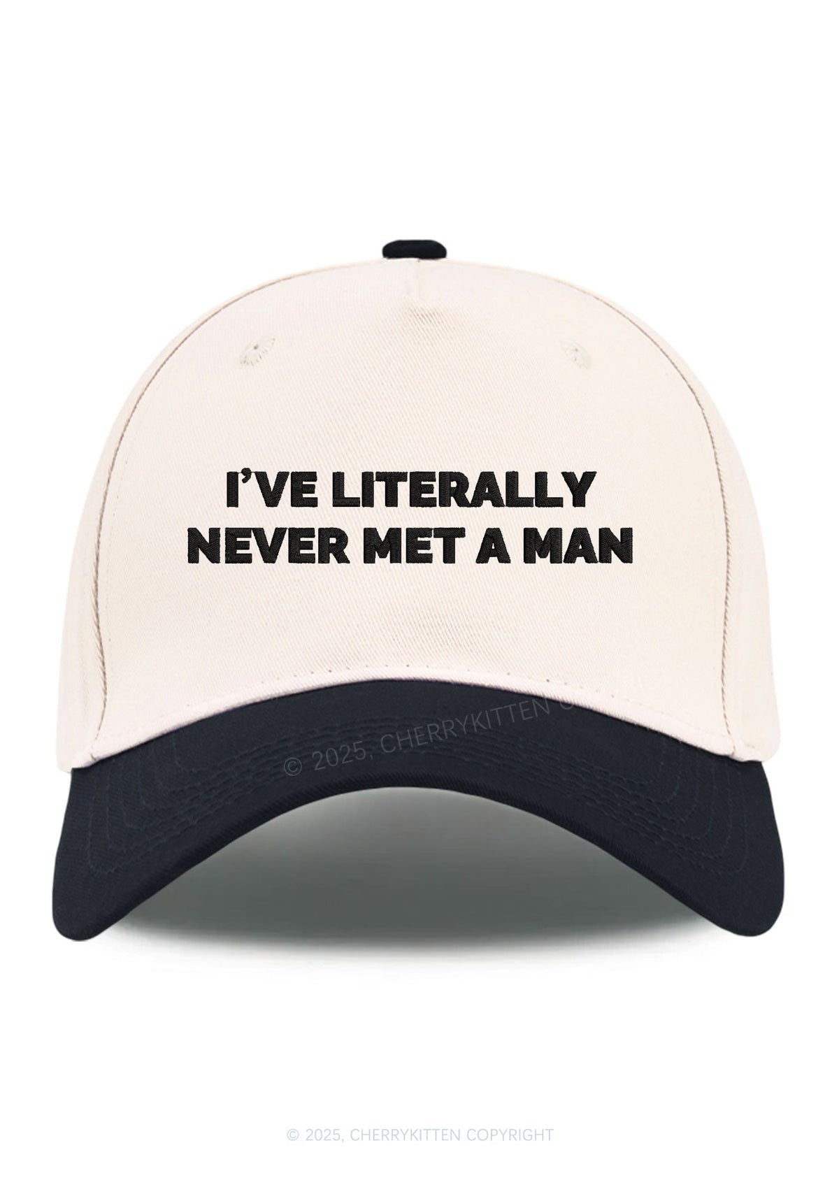 Embroidered Never Met A Man Pride Y2K Color Block Baseball Cap Cherrykitten