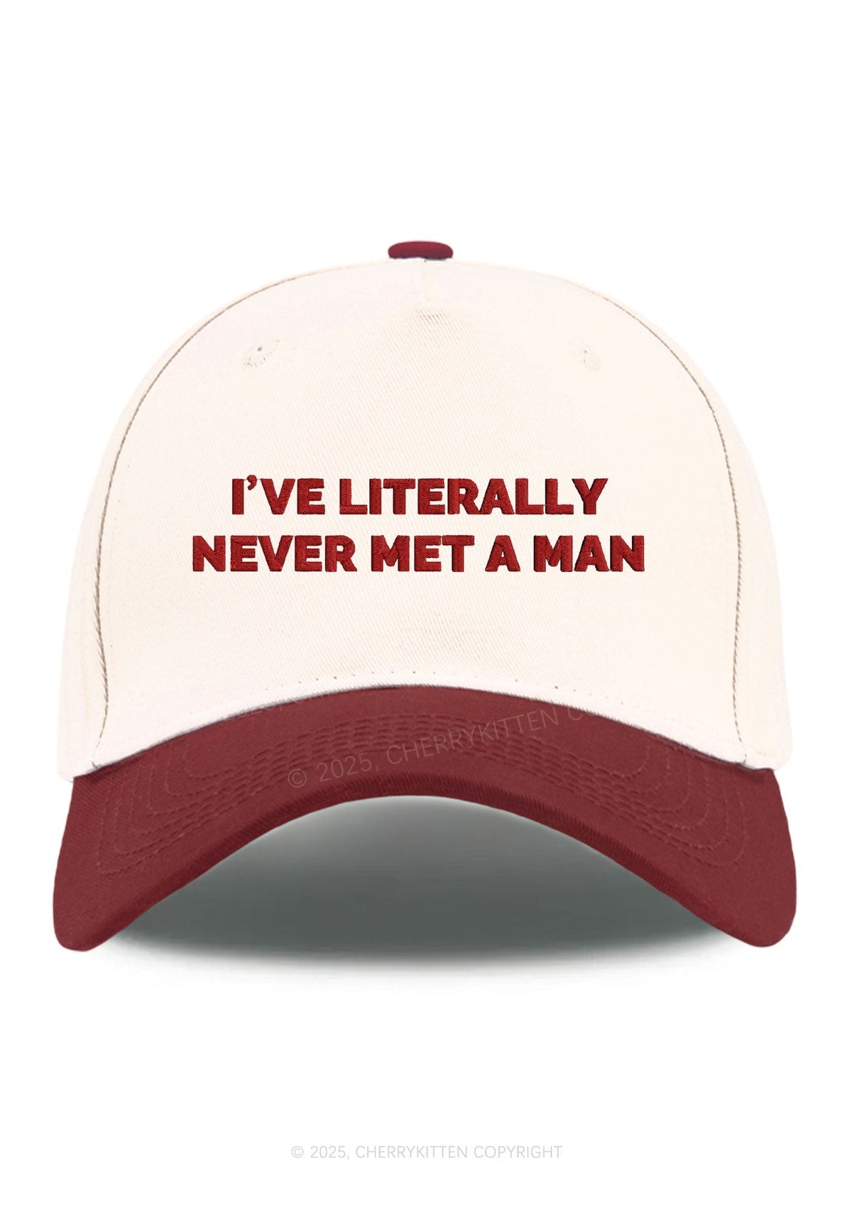 Embroidered Never Met A Man Pride Y2K Color Block Baseball Cap Cherrykitten