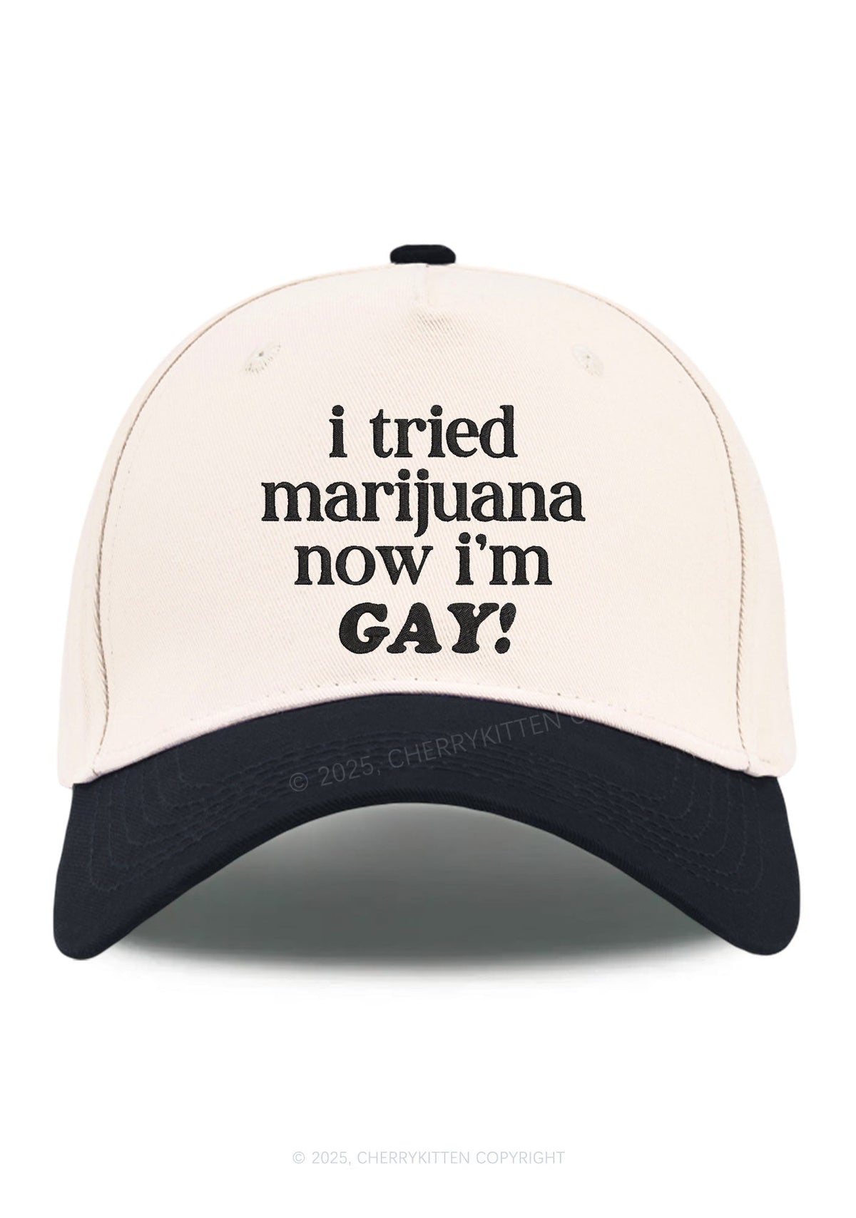 Embroidered Now Im Gay Pride Y2K Color Block Baseball Cap Cherrykitten