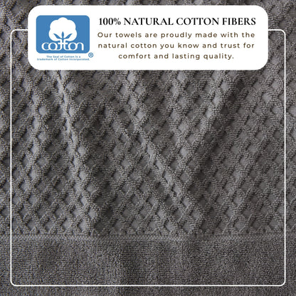 Cotton Diamond Waffle Weave Bath Towel Set - Grayson Collection