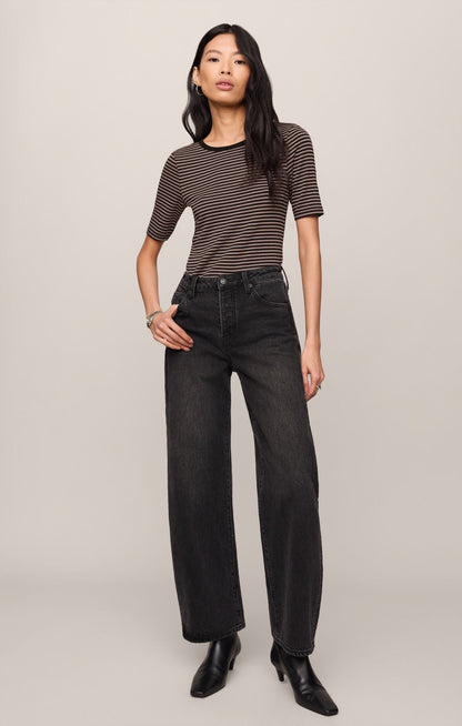 Freida Striped Tee Wild Mushroom
