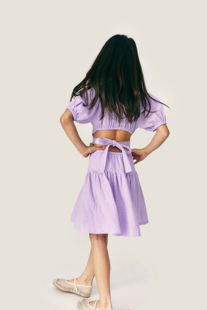 LAVENDER MARINE MUSLIN DRESS