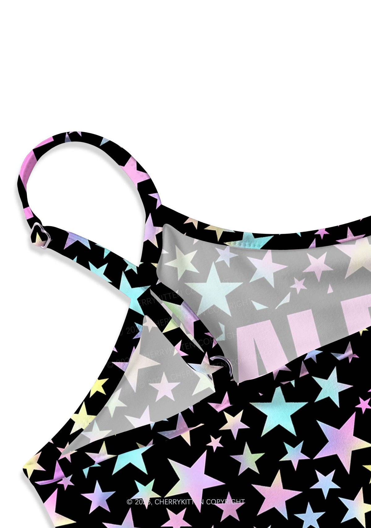 Black Alpha Male Y2K Print Slip Dress Cherrykitten