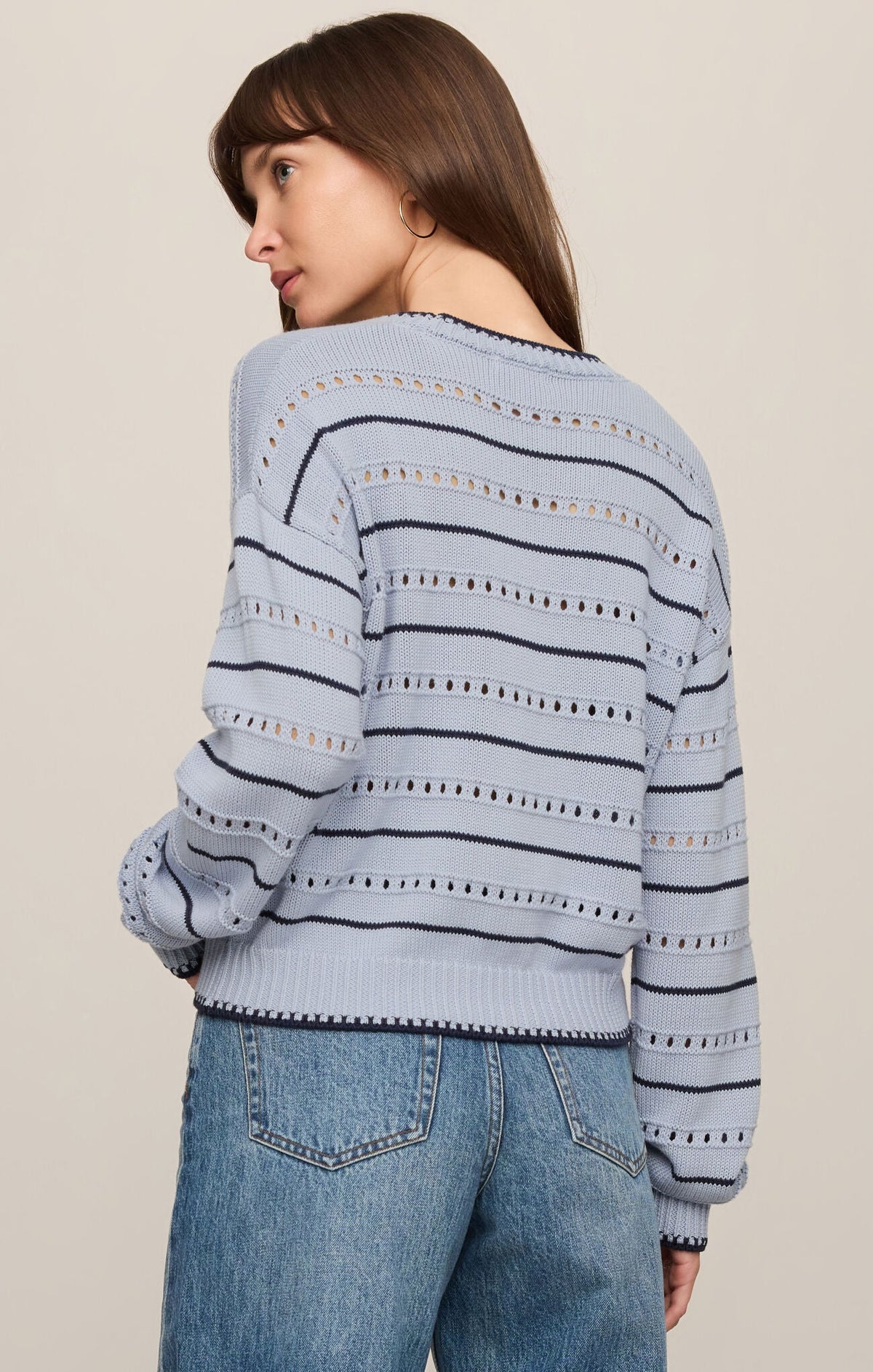 Darby Stripe Sweater- Skyline