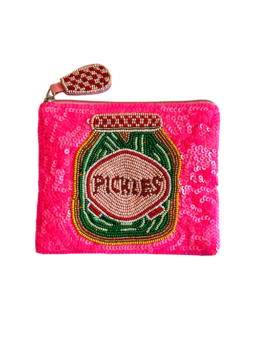 Beaded Sequin Coin Purse: Pickles