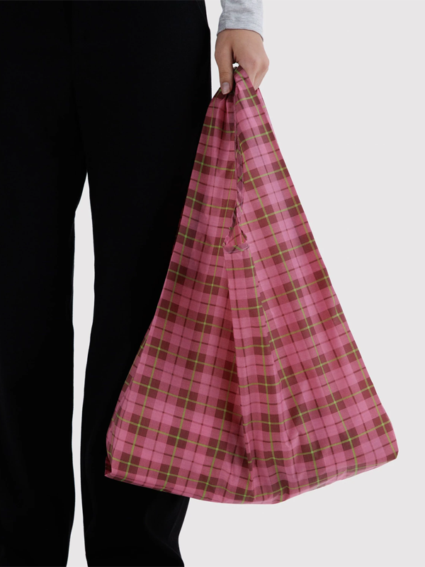 Standard Baggu: Azalea Pink Tartan