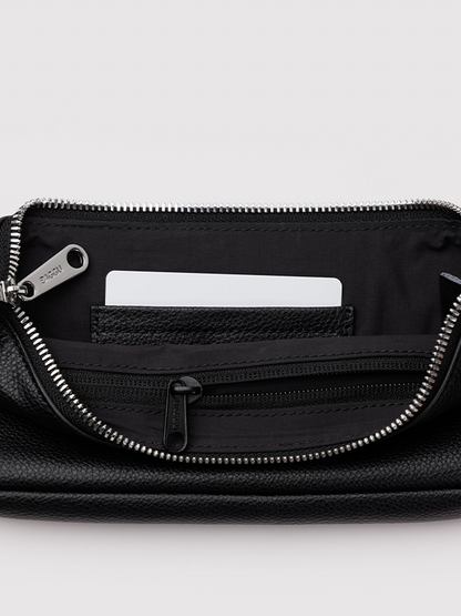 Recycled Leather Pochette: Black (FINAL SALE)