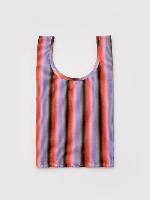 Pleated Baggu: Gradient Stripe Poppy & Lilac (FINAL SALE)