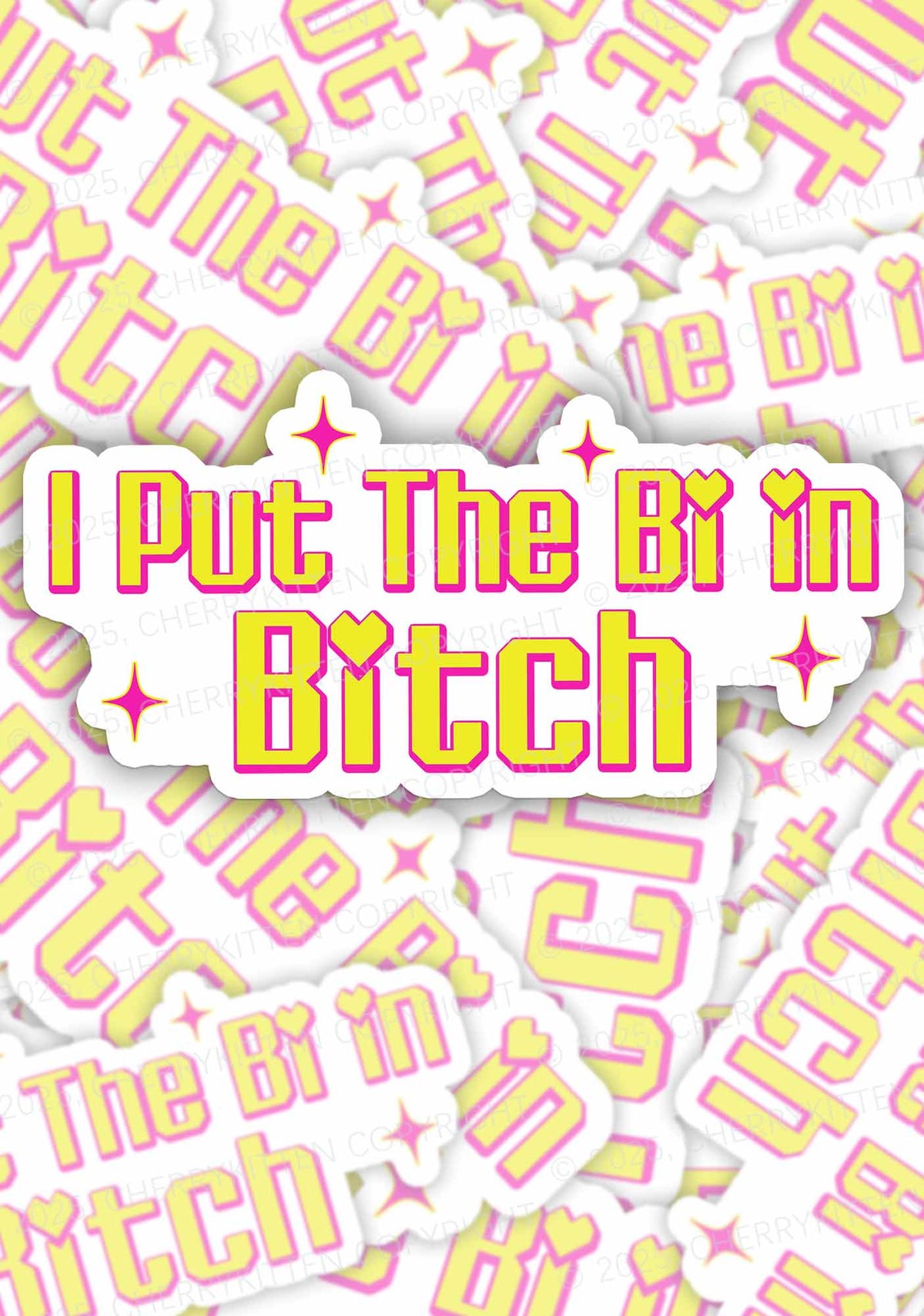 Cherrykitten Bisexual Slogan Y2K Stickers Pack Of 9
