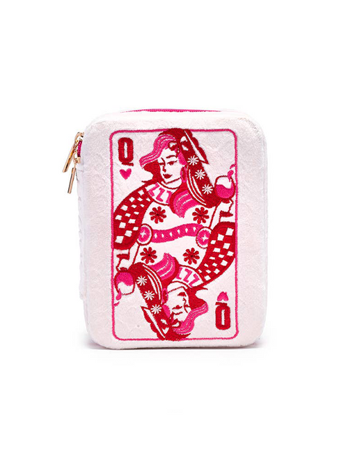Velvet Jewelry Zip Case: Queen of Hearts