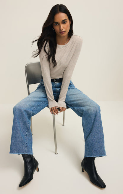 Second Skin Crew Neck Long Sleeve- Natural Heather