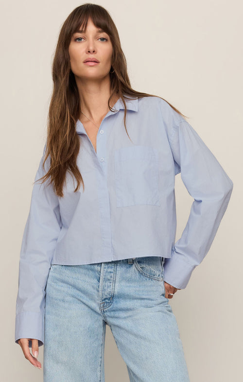 Favorite Button Up Top Hamptons Blue