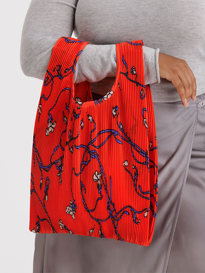 Pleated Baggu: Red Snapdragon (FINAL SALE)