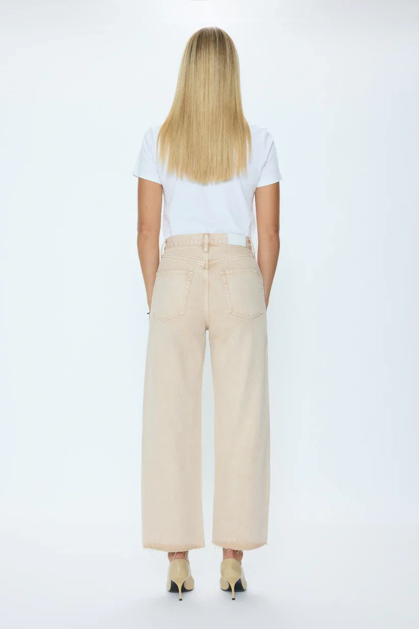 Tate Crop High Rise Bowed Wide- Dune