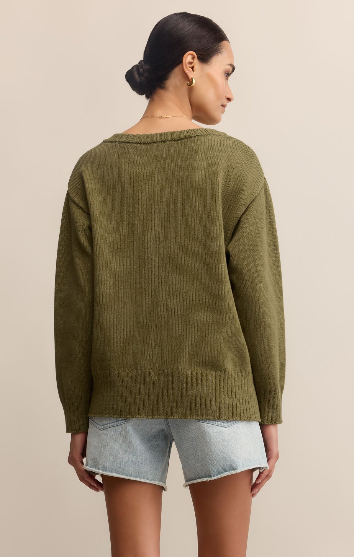All Around V-Neck Sweater - Fern