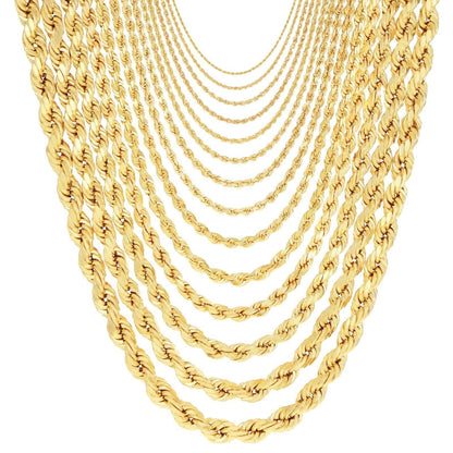 Rope Chain in Yellow Gold - 7mm