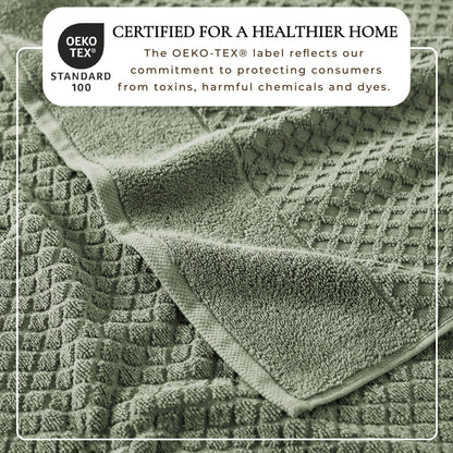 Cotton Diamond Waffle Weave Bath Towel Set - Grayson Collection