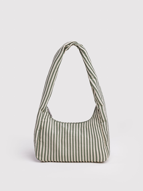 Small Nylon Meringue Bag: Sage Stripe
