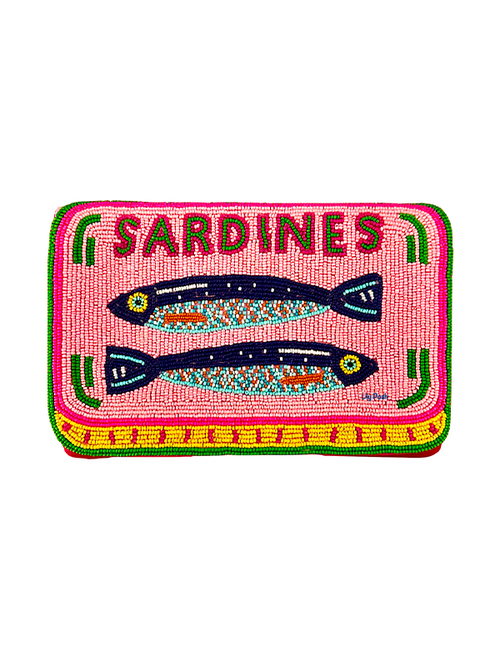 Beaded Clutch Crossbody Bag: Sardines