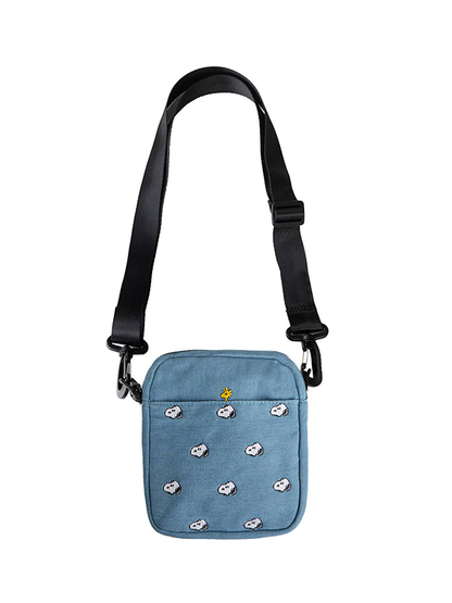 Embroidered Crossbody Bag: Snoopy Denim