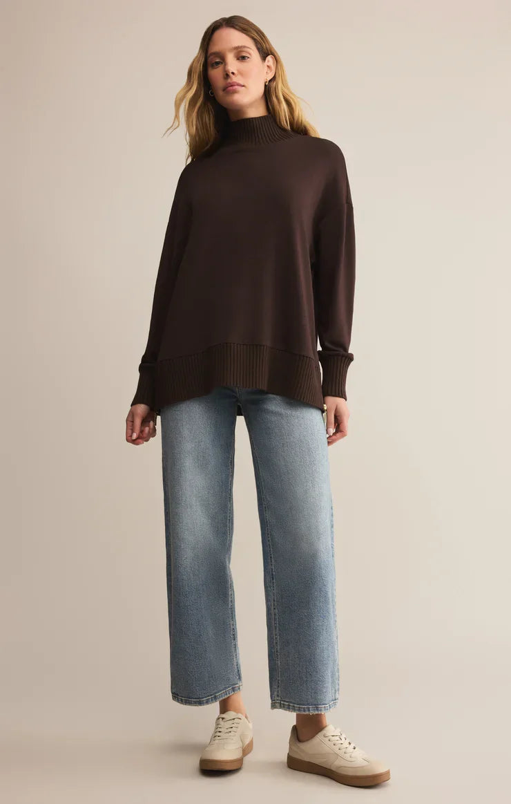 Sable Rib Sweatshirt- Chocolate Cherry