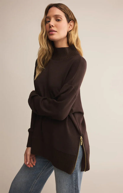 Sable Rib Sweatshirt- Chocolate Cherry